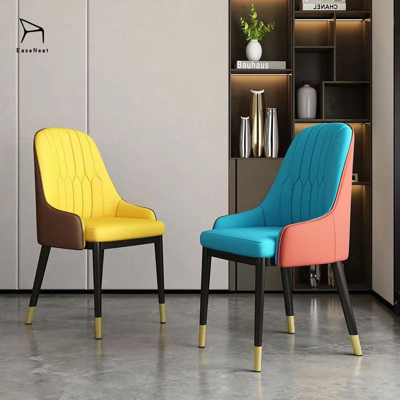 Elevate your dining experience with our sleek Leather Metal Dining Chair. Crafted with high-quality leather and durable metal, this modern chair is perfect for any dining room. With its contemporary design and sturdy construction, this chair adds a touch of elegance to your space. Whether for family dinners or entertaining guests, this chair provides both comfort and style. Say goodbye to outdated dining chairs and upgrade to our Leather Metal Dining Chair today!