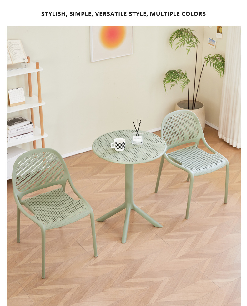Dining Table , Plastic Household Dining Table and Chair,Modern Style Stackable Plastic Dining Chairs Home Furniture for Living Room and Dining Room Use Manufactured by Home Mall