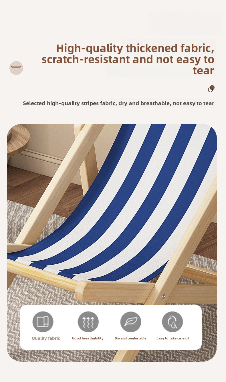 Beach Chairs,Best Backpack Beach Chairs,Most Comfortable Beach Chair Manufacturer High Grade Wooden Beach Chairs with Pillow Adjustable Height Folding Portable Canvas Balcony Chair Outdoor Lounge