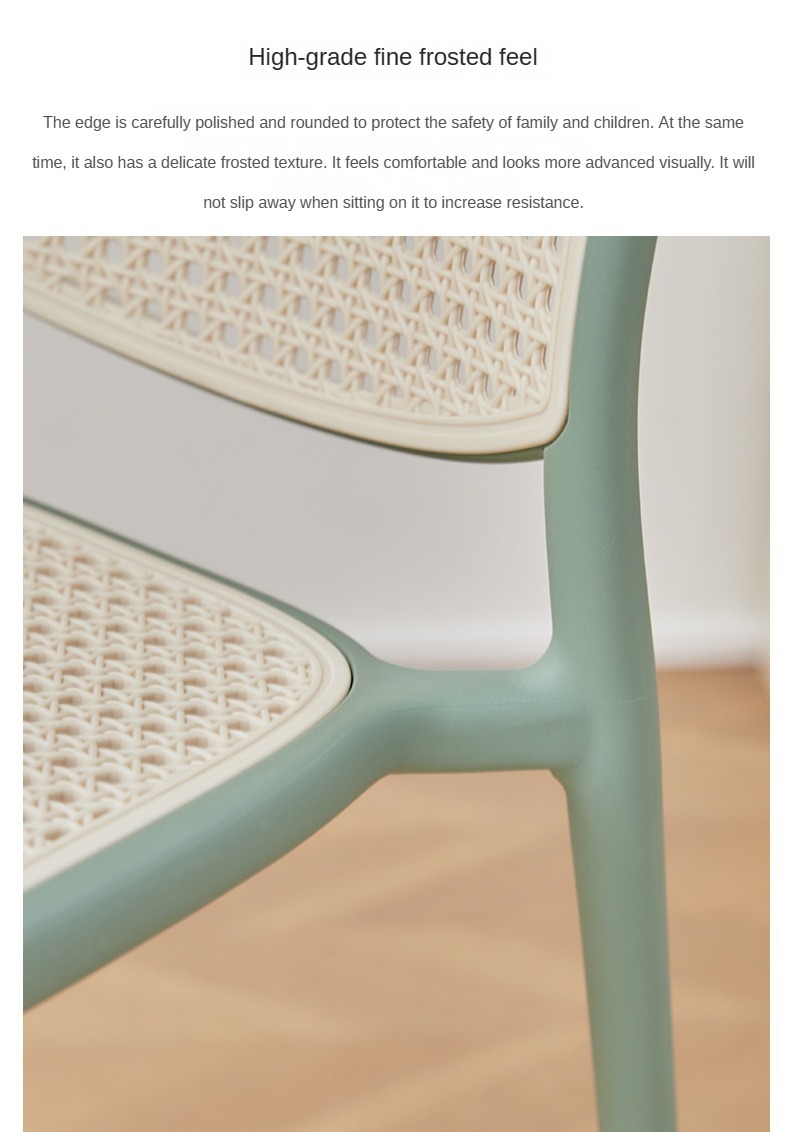 Wholesale Light Luxury Backrest Chair Modern Simple Outdoor Home Balcony Rattan Plastic Leisure bar Chair Stool