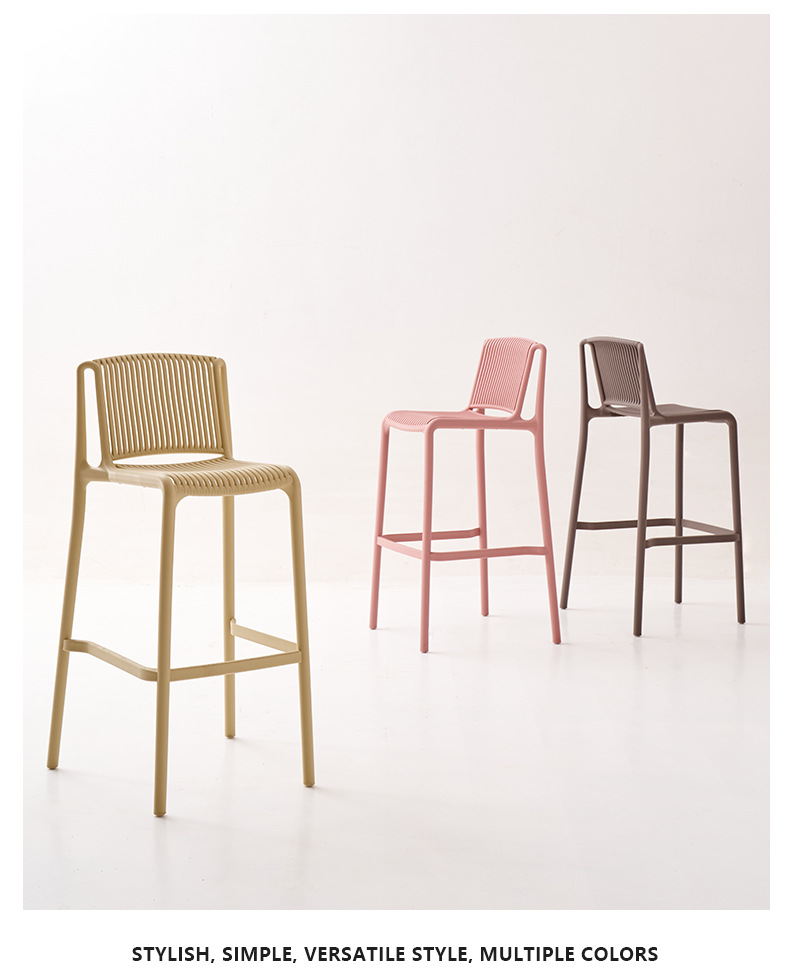 Manufacturer Modern Design Hot Sell Kitchen Counter bar Stool Sports Club bar Chair Colored Plastic High bar Chair,White Counter Stools , Plastic White Counter Stools , Simple Plastic White Counter Stools
