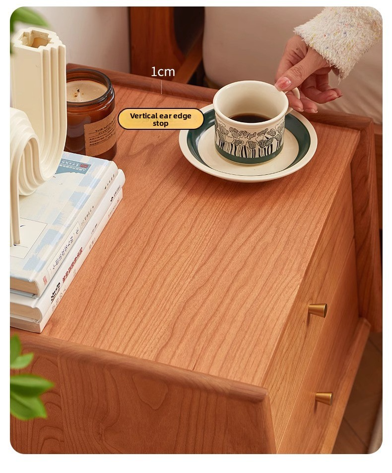 Bedside Cabinet,Oak Nightstand with Drawers,Wide Nightstand with Drawers EaseNeat Modern Style Solid Wood Bedside Cabinet Versatile Nightstands for Home Living Room Hotel School Warehouse Home Bar
