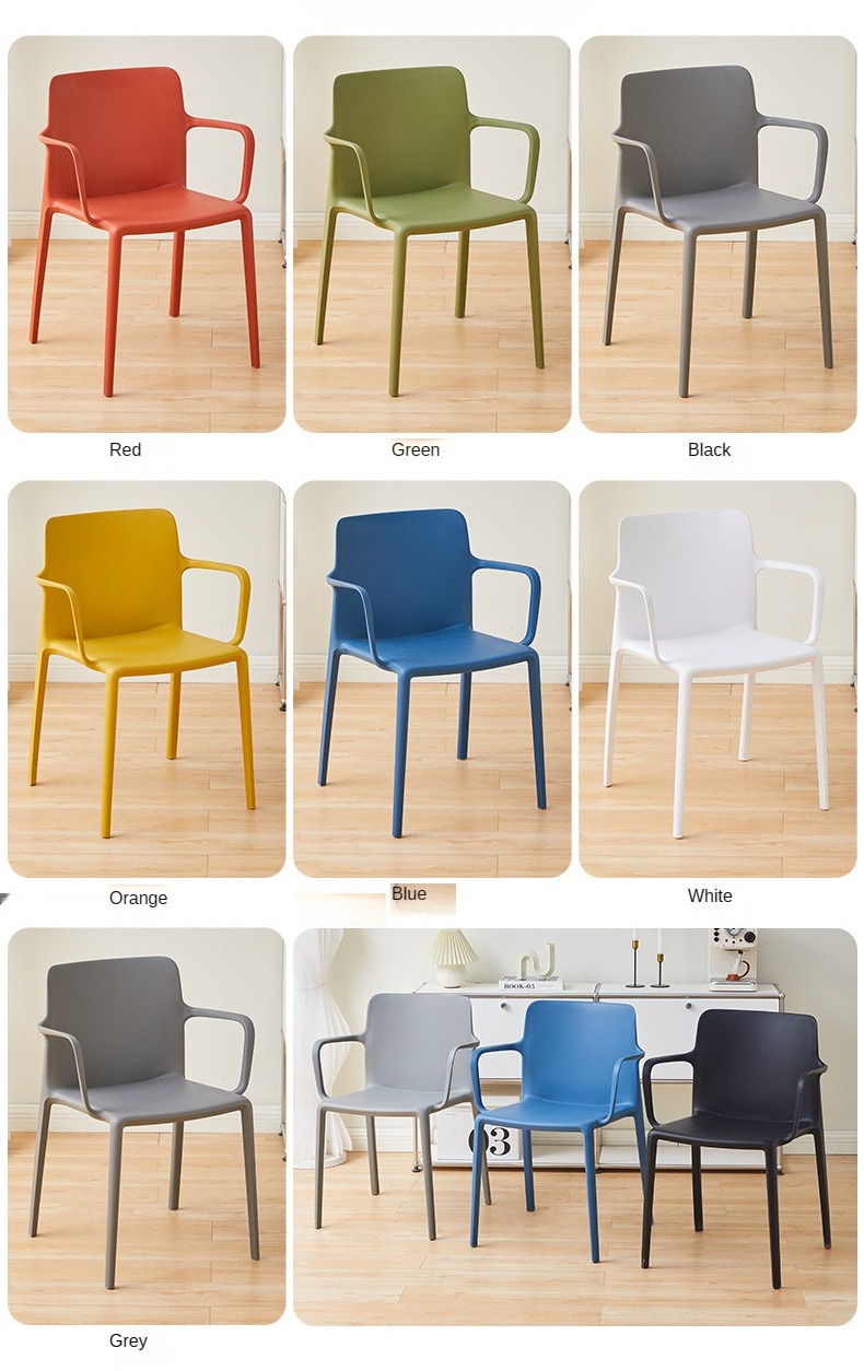 Manufacturer Simple Style Colored Plastic Dining Chair with Backrest and Armrests Restaurant Living Room Outdoor,Most Comfortable Dining Chairs , Backrest Most Comfortable Dining Chairs , Plastic Backrest Most Comfortable Dining Chairs
