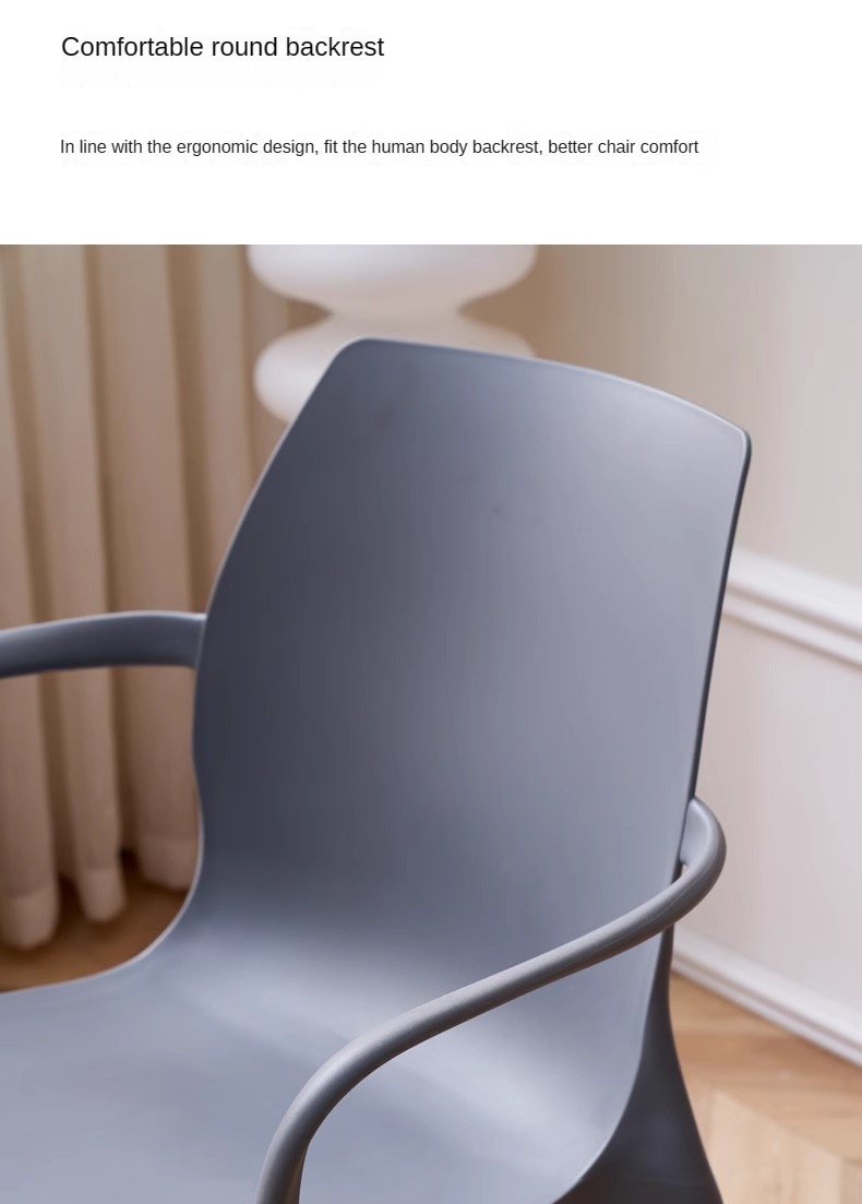 Plastic Chair , Thick Plastic Chair , Home Thick Plastic Chair,Wholesale Stackable Plastic Dining Chair with Backrest and Armrests Simple Design for Restaurant Living Room Daily Use