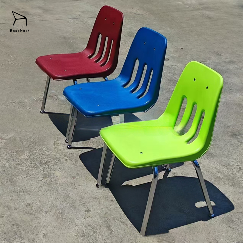 School Desks and Chairs,Student Chairs for Classroom,Comfortable Classroom Chairs EaseNeat Modern American Style Colored Plastic School Desks and Chairs Stacked Durable High Quality College Office Furniture