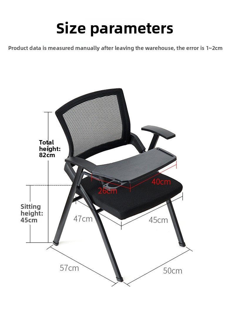Folding Office Chair,Ergonomic Portable Chair,Folding Arm Desk Chair Ergonomic Fabric Plastic Folding Office Chair Wholesale Stacked for Training Meeting Reception Writing Board Space-Saving