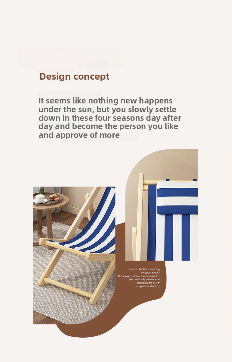 Beach Chairs,Best Backpack Beach Chairs,Most Comfortable Beach Chair Supplier Hot Selling Folding Solid Wood Camping Beach Chairs with Pillow Striped Style Adjustable Terrace Garden Beach