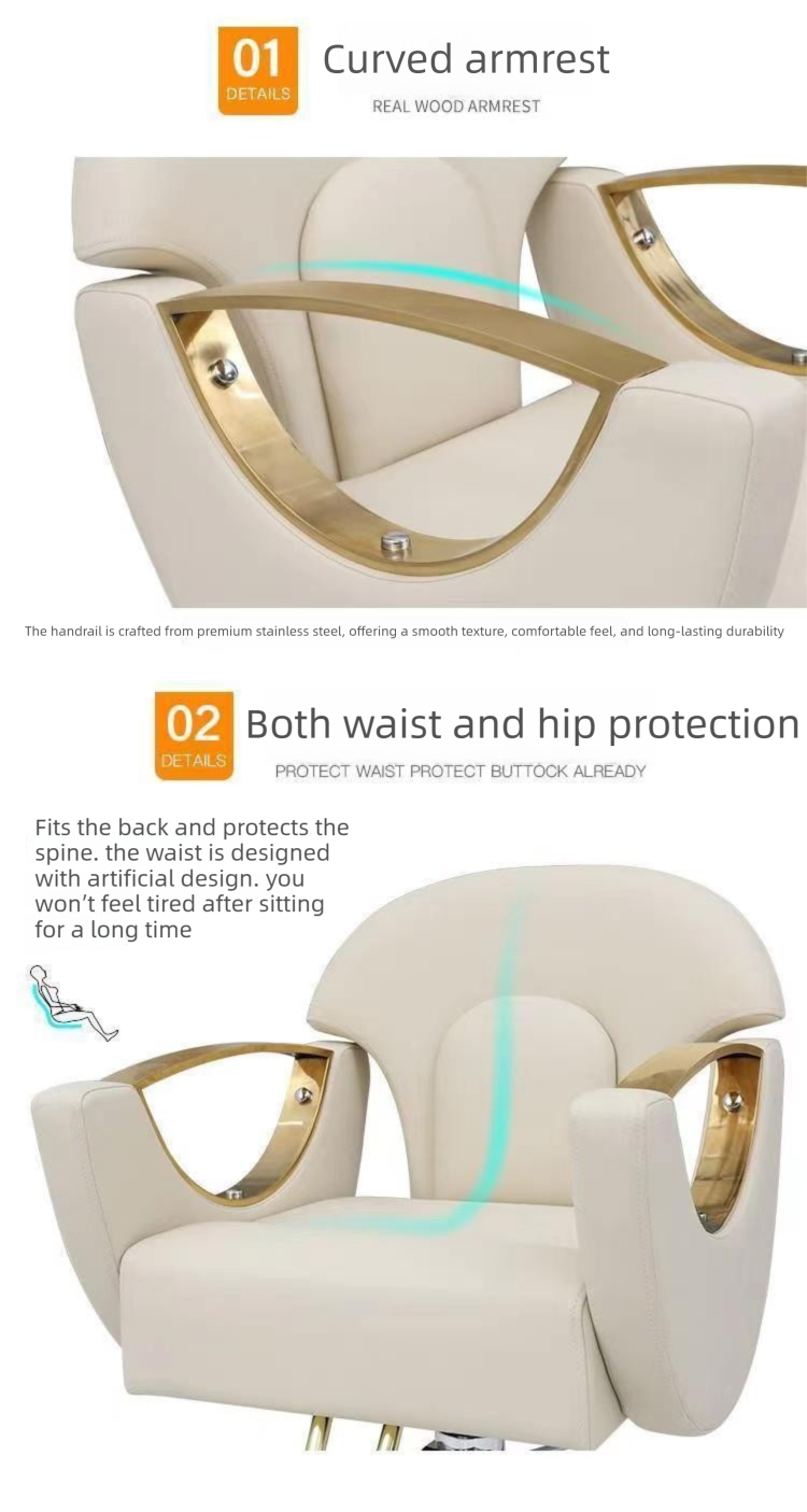 Barber Chair,Black Barber Chair,Barber Chairs Wholesale Supplier Metal Frame Adjustable Height Swivel With Footrest Barber Chair for Bedroom Living Room