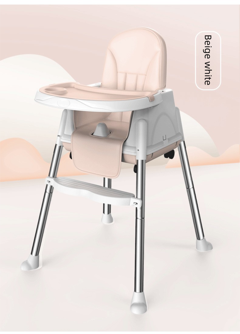 Baby Feeding Chair,White High Chair,Portable Feeding Chair Wholesale Comfortable Plastic High Baby Feeding Chair Set with Wheel Type Design