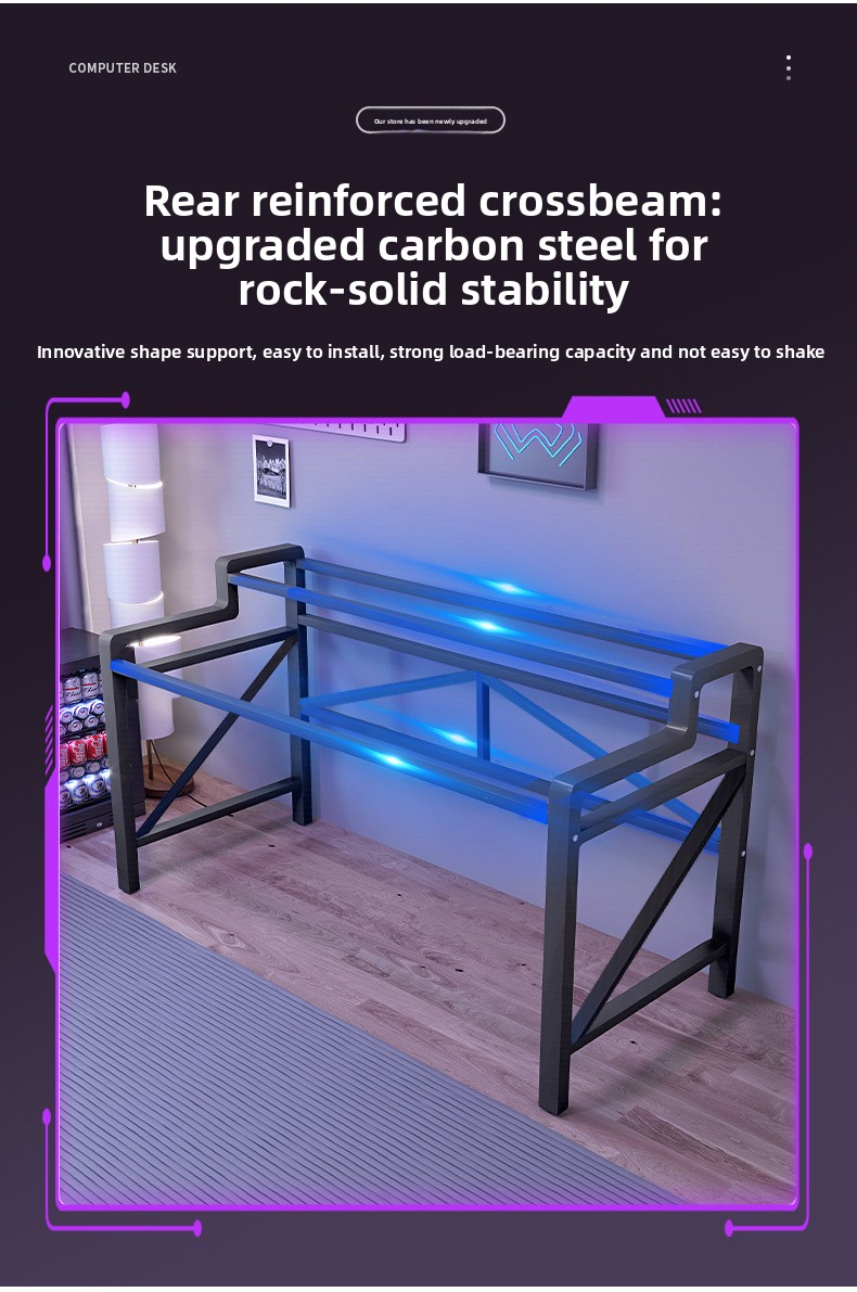 Gaming Table,Modern Game Table,Family Game Table Supplier Black Carbon Fiber Table Top with Hollowboard Metal Frame Ergonomic Durable Gaming Table