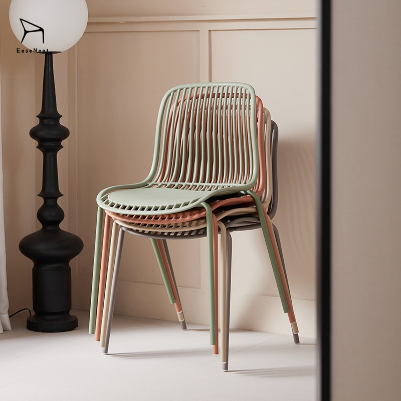 Modern Wholesale Plastic Dining Chairs Metal Legs Durable Stackable Home Furniture for Outdoor Backrest Living Room for Home,washable dining chairs , Plastic washable dining chairs , Household Plastic washable dining chairs