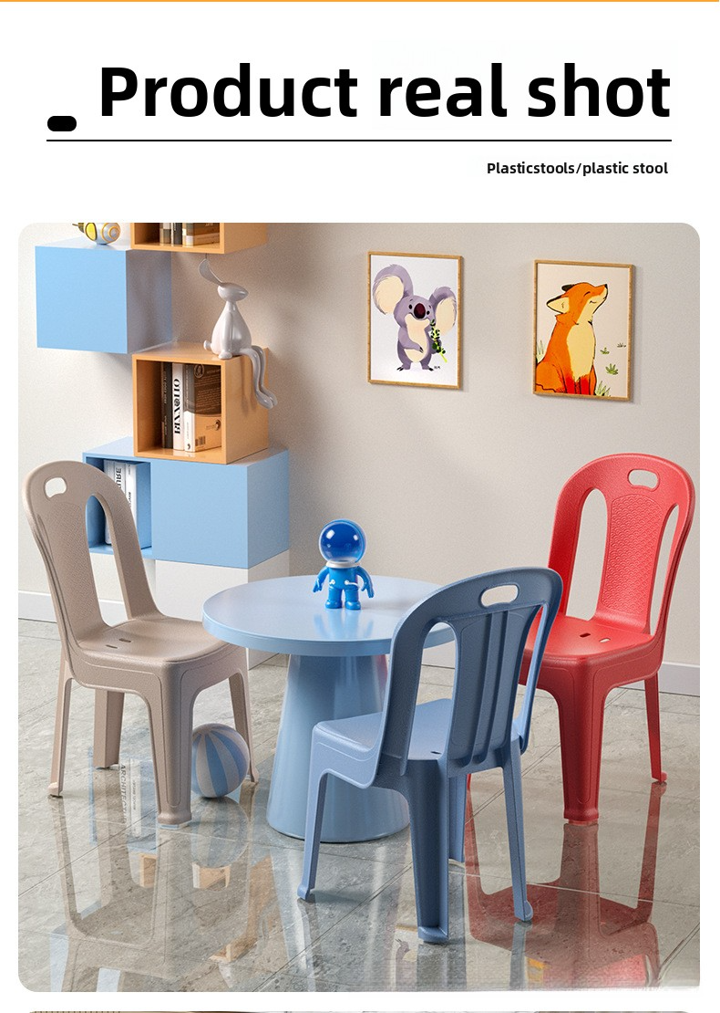 Plastic Chairs,Lifetime Plastic Chairs,Polypropylene Dining Chairs Wholesale Plastic Chairs Stackable Color Portable Kids Dining Chairs with Backrest High Quality Outdoor Picnic Factory Price