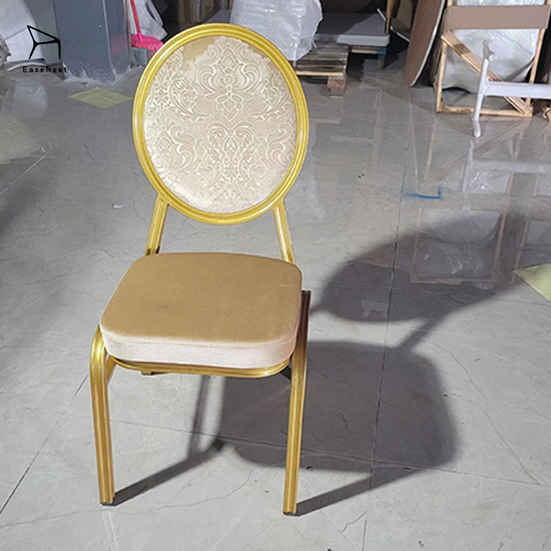 Hotel Chairs,Hotel Dining Chairs,Hotel Banquet Chairs Supplier Iron Frame Hotel Chair With Moroccan Round Back and Velvet Cushion for Banquet and Wedding