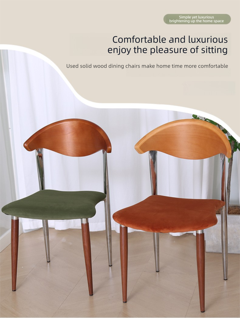 Solid Wood Dining Chair,Black Wood Kitchen Chairs,Light Wood Dining Set Wholesale Retro Designer Solid Wood Dining Chair With Removable Velvet Pad for Home Restaurant Use
