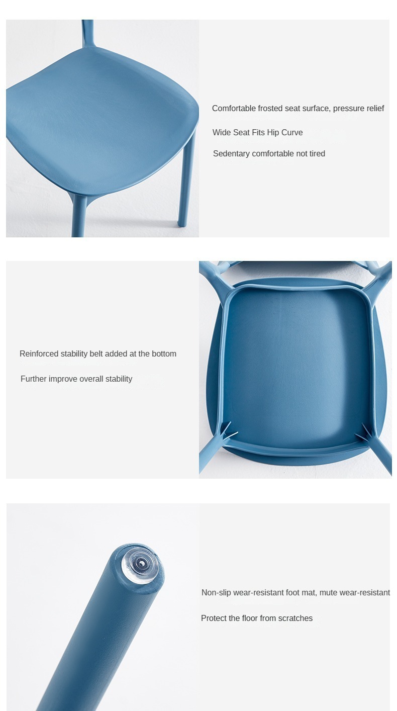 Dining Stools , Plastic Dining Stools , Household Plastic Dining Stools,Modern High Quality Plastic Dining Chairs with Backrest Stacked Color Light Garden Cafe bar Outdoor Home Furniture Supplier