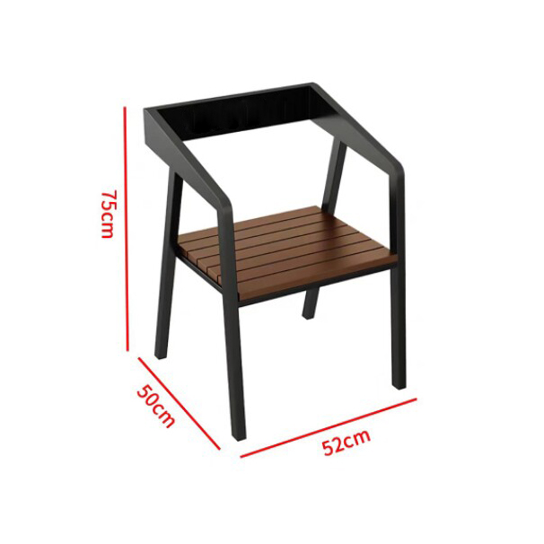 Outdoor Table and Chair,4 Person Outdoor Dining Set,Outdoor Bistro Table Set EaseNeat Modern Metal Wood Dining Set for Garden Courtyard Balcony Coffee Shop Outdoor Table and Chair