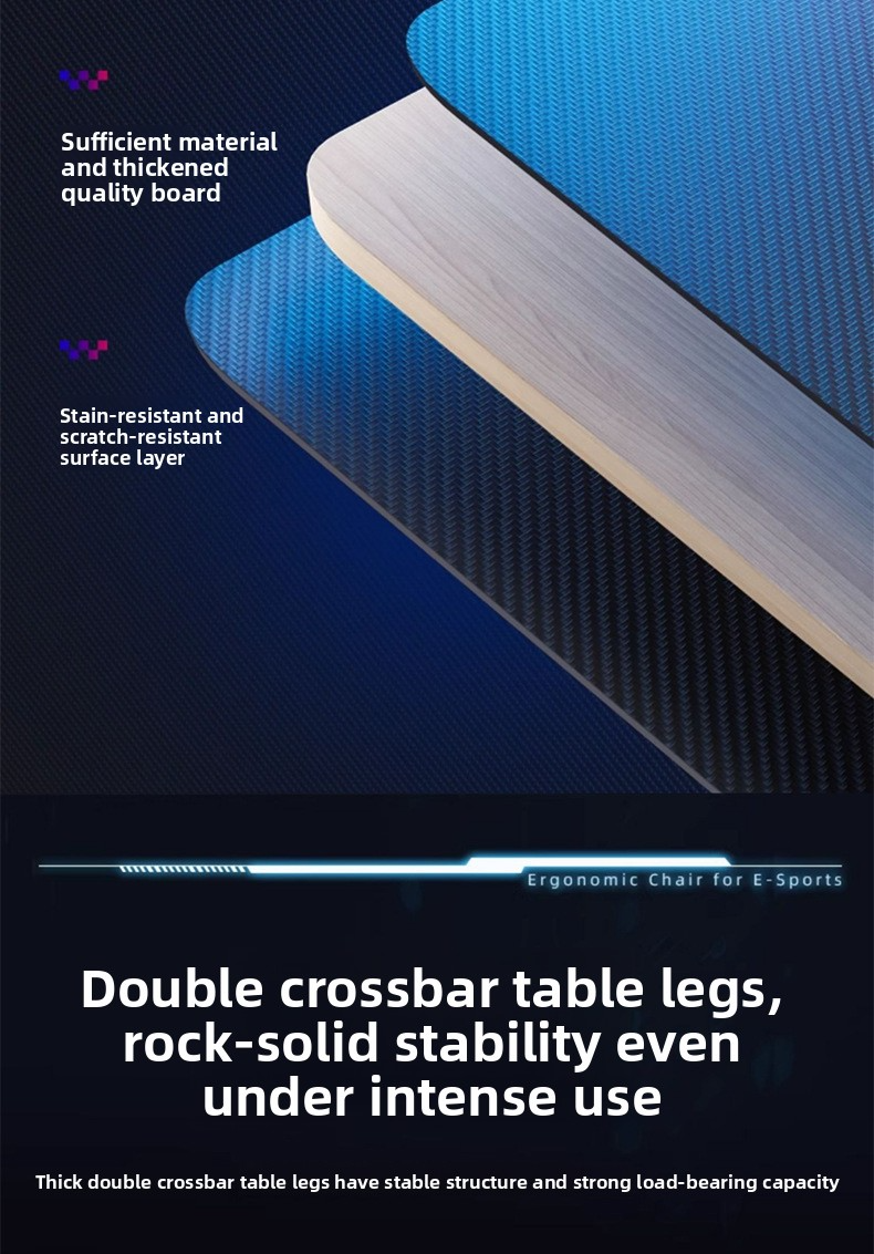 Gaming Desk,Long Gaming Desk,Metal Gaming Desk Supplier Home Carbon Fiber Desktop Metal Stand with LED Lights for Ergonomic Gaming Table
