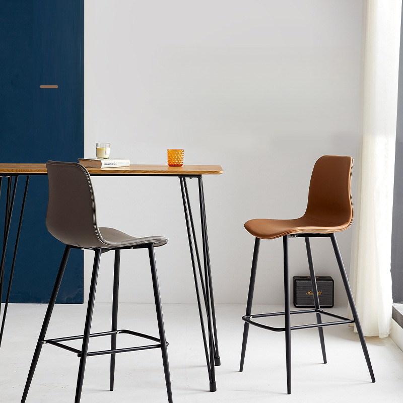 Wholesale Five-Star Hotel Luxury Cafe Furniture Modern Design High-End Bar Stool Chair in Gold Metal Leather Fabric for Dining