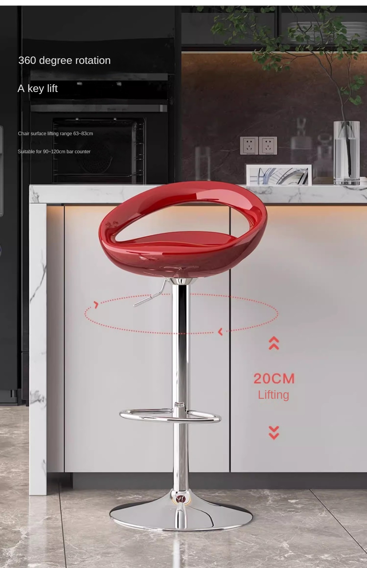 Durable Plastic Counter Stool Metal Frame Internal Soft Cotton Filling Comfortable For Long Sitting,comfortable counter stools , High comfortable counter stools , High Comfortable Counter Stools Leg