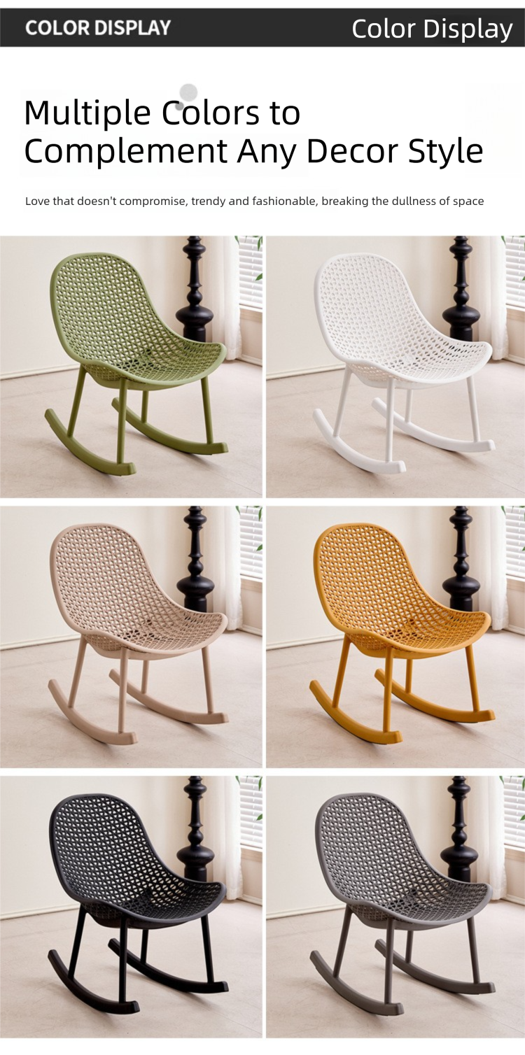 Plastic Rocking Chair,Plastic Resting Chair,Plastic Outdoor Rocking Chair EaseNeat Nordic Colorful Plastic Rocking Chair for Living Room Leisure and Outdoor Seating