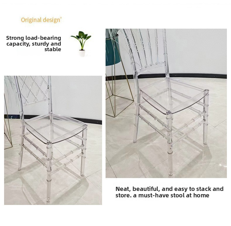 Hotel Chairs,Hotel Chairs for Sale,Hotel Bar Chairs Portable Transparent Crystal Napoleon Chair for Dining Outdoor Living Room for Weddings Events Banquets Manufactured Acrylic