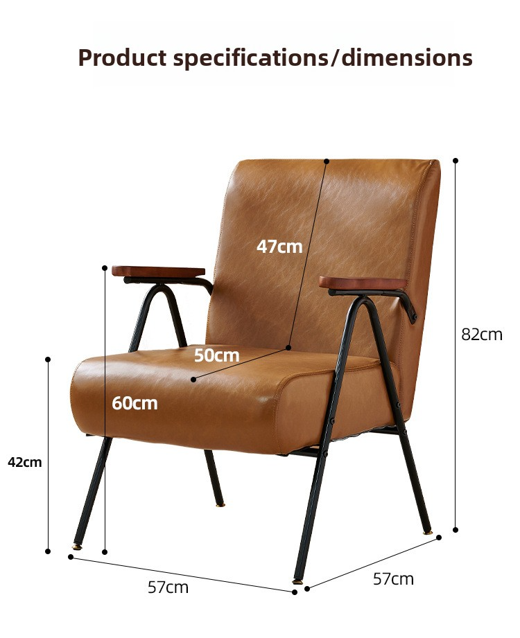 Living Room Chairs,Leather Accent Chairs for Living Room,Real Leather Recliner EaseNeat High Quality Living Room Chairs Casual Modern Armrests and Metal Legs
