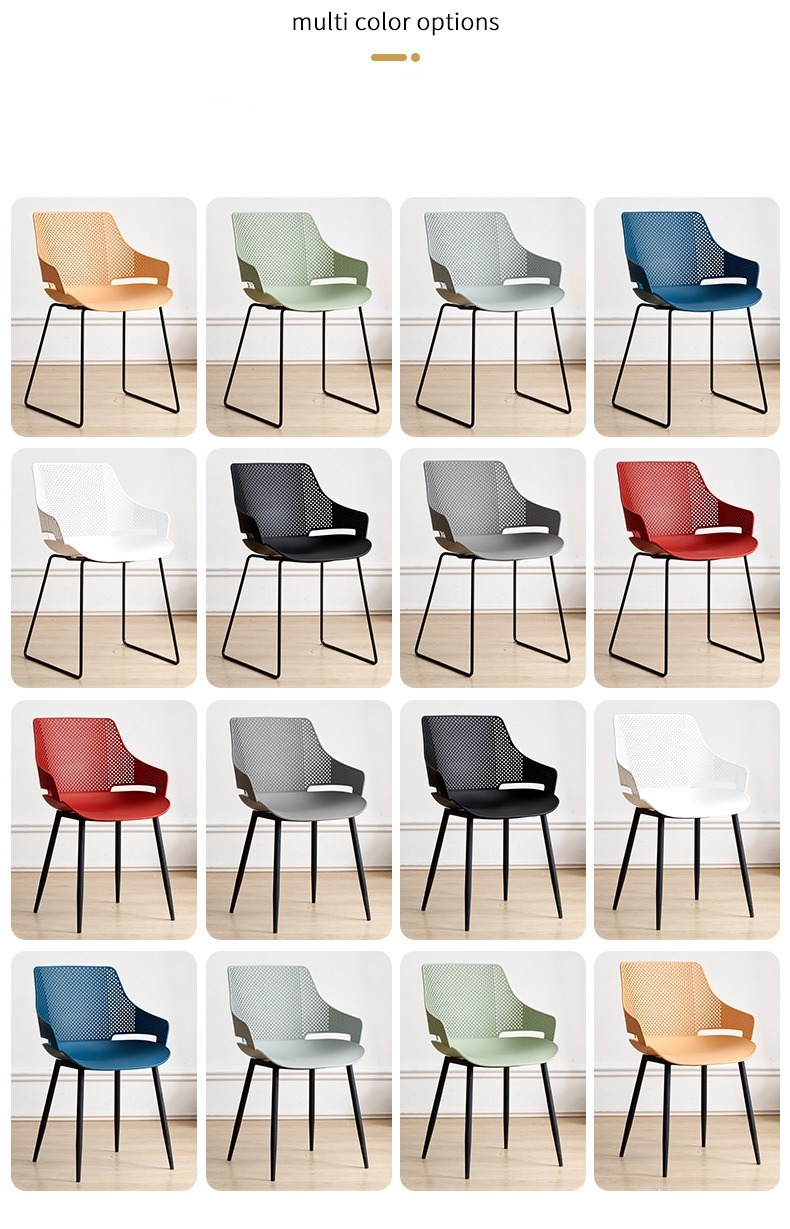 Restaurant Chair , Thickened Restaurant Chair , Iron Thickened Restaurant Chair,Supplier Stackable Plastic Dining Chair with Armrest Metal Leg Cafe Restaurant Hotel Activity Kitchen Modern