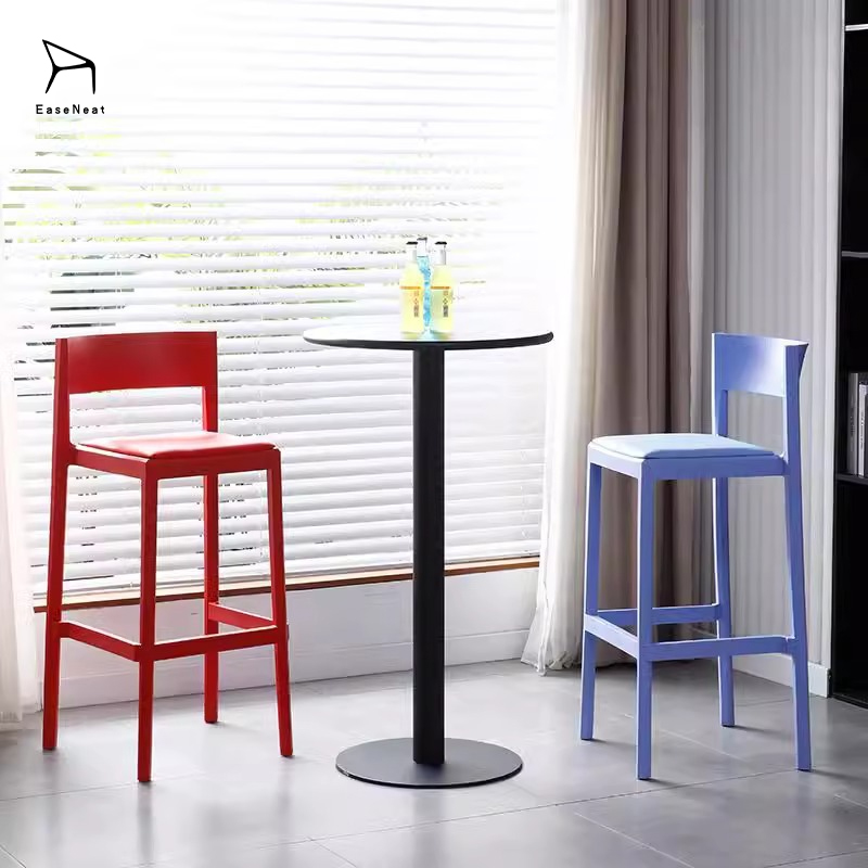 Modern Luxury PP Plastic Bar Chair Comfortable High Back with Stacking Ability for Home Outdoor Dining High Quality Wholesale