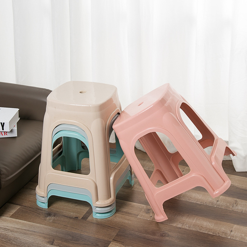 Chair Stool Plastic,Plastic Small Stool,Sitting Stool Plastic,Modern Thickened Portable Anti-Drop Plastic Chair Stool Wholesale Household Stackable Ottomans for Apartment Park School