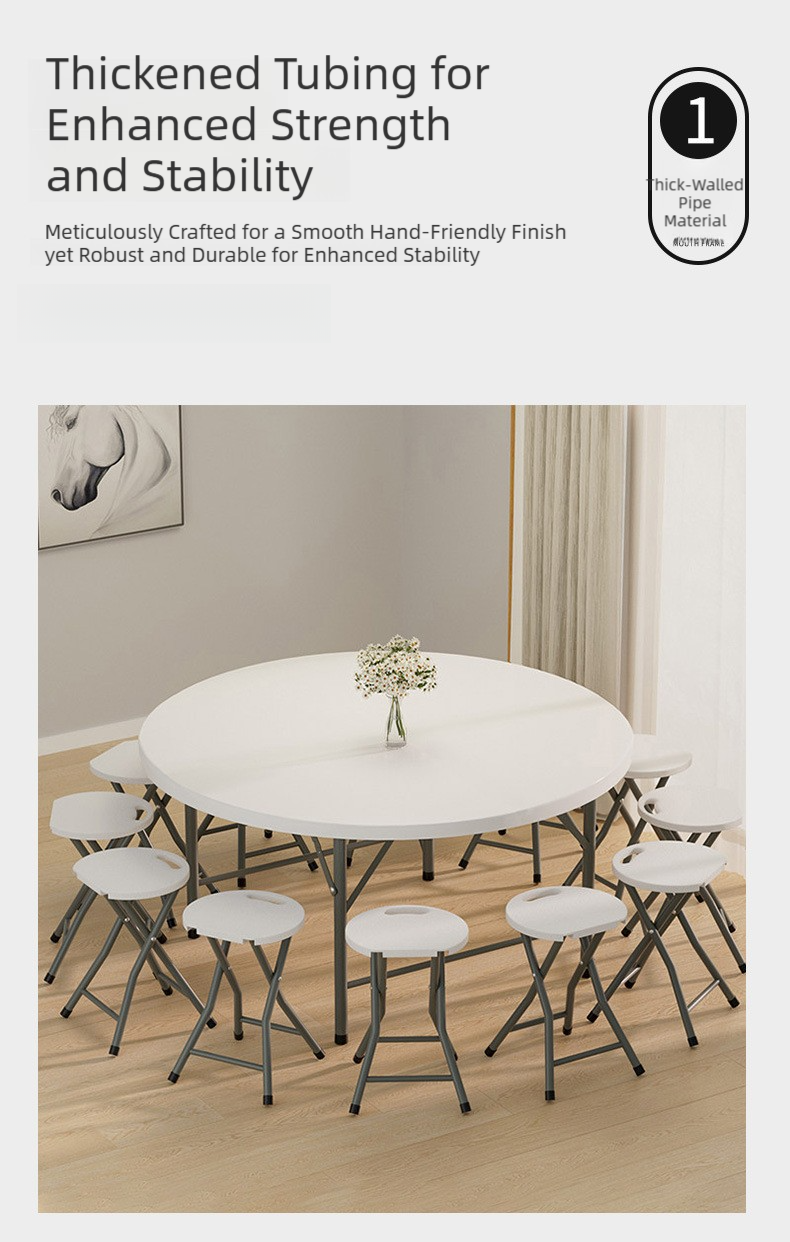 Plastic Table,Cheap Plastic Tables,Round Plastic Outdoor Table Wholesale Heavy Duty Foldable Round Plastic Table With Carry Handle for Party and Catering