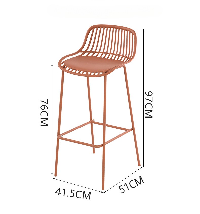 Bar Stools , Nordic Bar Stools , Ins Nordic Bar Stools，Modern Counter Height Plastic Bar Stool Chair Metal Base Portable for Home Outdoor Garden Dining Hotel Manufacturer's New Design