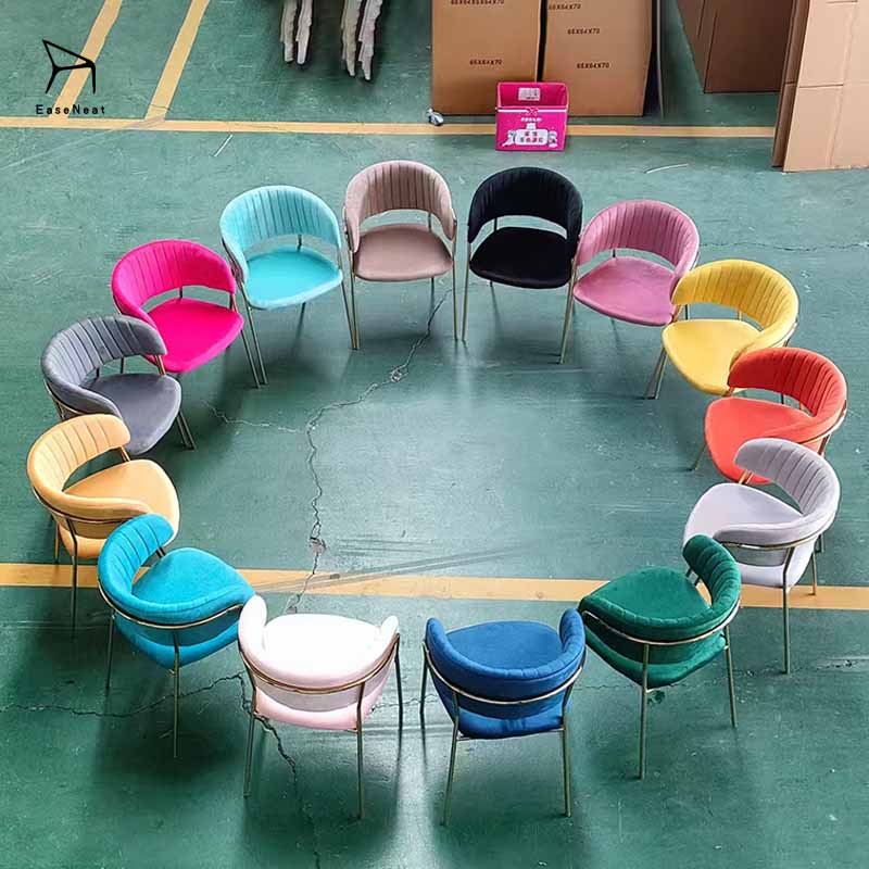 Velvet Dining Chair,Velvet Dining Chairs Set of 6,Green Velvet Chairs Dining Supplier Nordic Leisure Dining Chair With Armrest Backrest Metal Frame For Beauty Salon Home Use