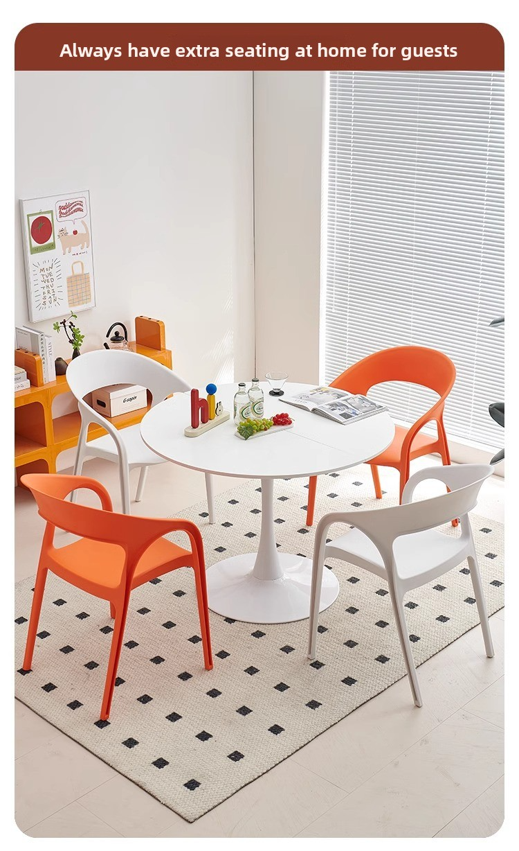 Plastic Dining Chairs,Modern Plastic Dining Chairs,Dining Chairs Set of 4 The stackable design allows for convenient storage and space-saving efficiency in any setting.