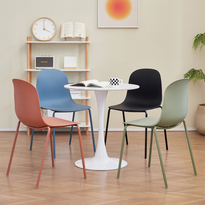 EaseNeat Stackable Plastic Dining Chair Modern Design Comfortable Home Furniture for Mall and Kitchen Use