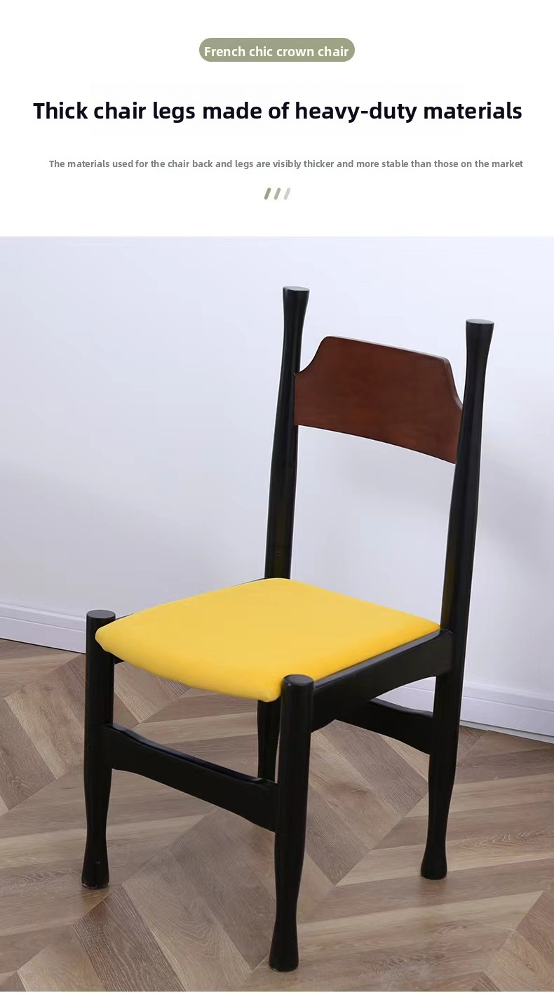 Solid Wood Dining Chair,Black Wood Kitchen Chairs,Light Wood Dining Set Supplier French Solid Wood Dining Chair With Fabric Upholstery for Home Restaurant Use