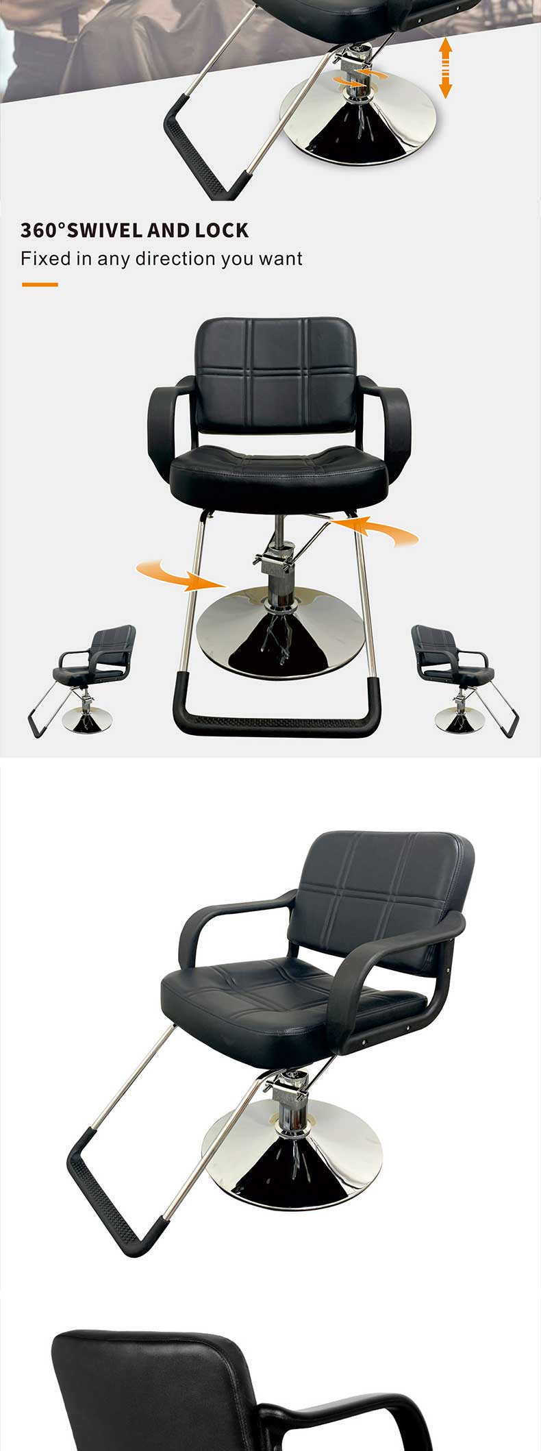 Barber Chair,Black Barber Chair,Barber Chairs Wholesale Supplier Simple Style Barber Chair With Electroplated Base for Hair Salon and Beauty Use