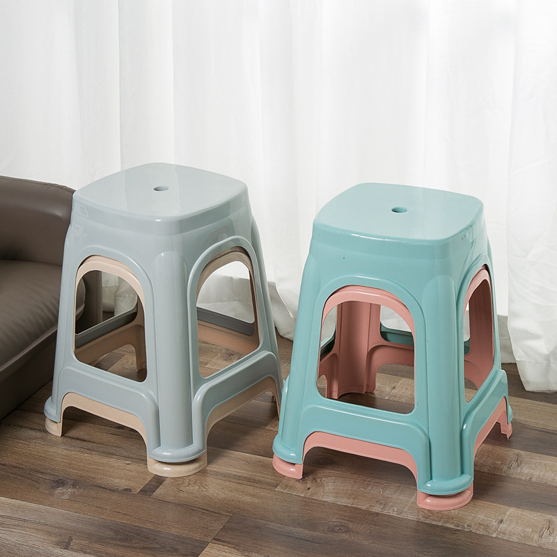 Chair Stool Plastic,Plastic Small Stool,Sitting Stool Plastic,Modern Thickened Portable Anti-Drop Plastic Chair Stool Wholesale Household Stackable Ottomans for Apartment Park School