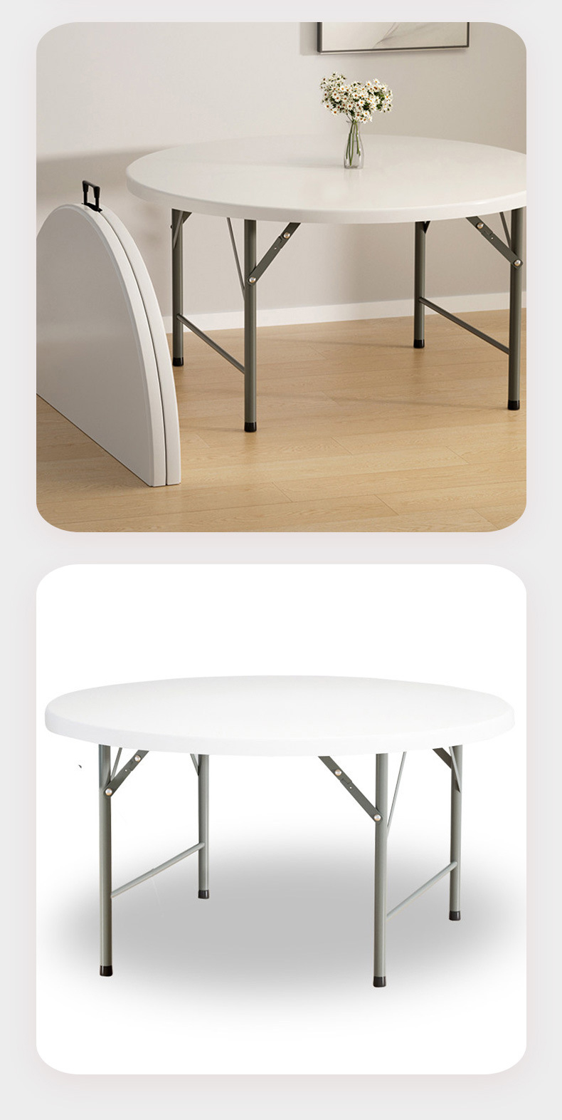 Plastic Table,Cheap Plastic Tables,Round Plastic Outdoor Table Supplier Modern White Foldable Round Plastic Table for Hotel Wedding and Garden