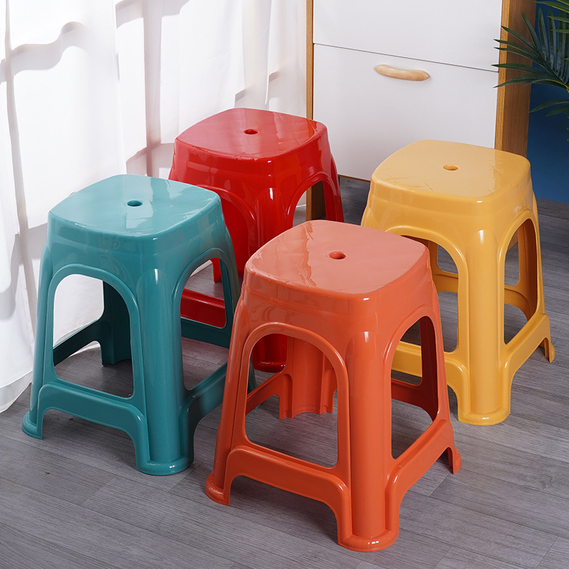 Chair Stool Plastic,Plastic Small Stool,Sitting Stool Plastic,Modern Thickened Portable Anti-Drop Plastic Chair Stool Wholesale Household Stackable Ottomans for Apartment Park School