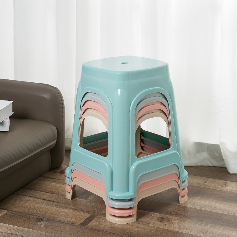 Chair Stool Plastic,Plastic Small Stool,Sitting Stool Plastic,Modern Thickened Portable Anti-Drop Plastic Chair Stool Wholesale Household Stackable Ottomans for Apartment Park School