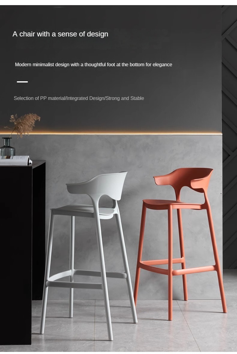 Modern Stackable Plastic Chair Various Colors Counter Height for Dining Home Bar Hotel for Restaurant Cafe Garden Outdoor,Outdoor Bar Stools with Backs , Outdoor Bar Stools with Backs for Sale , Best Outdoor Bar Stools with Backs for Sale