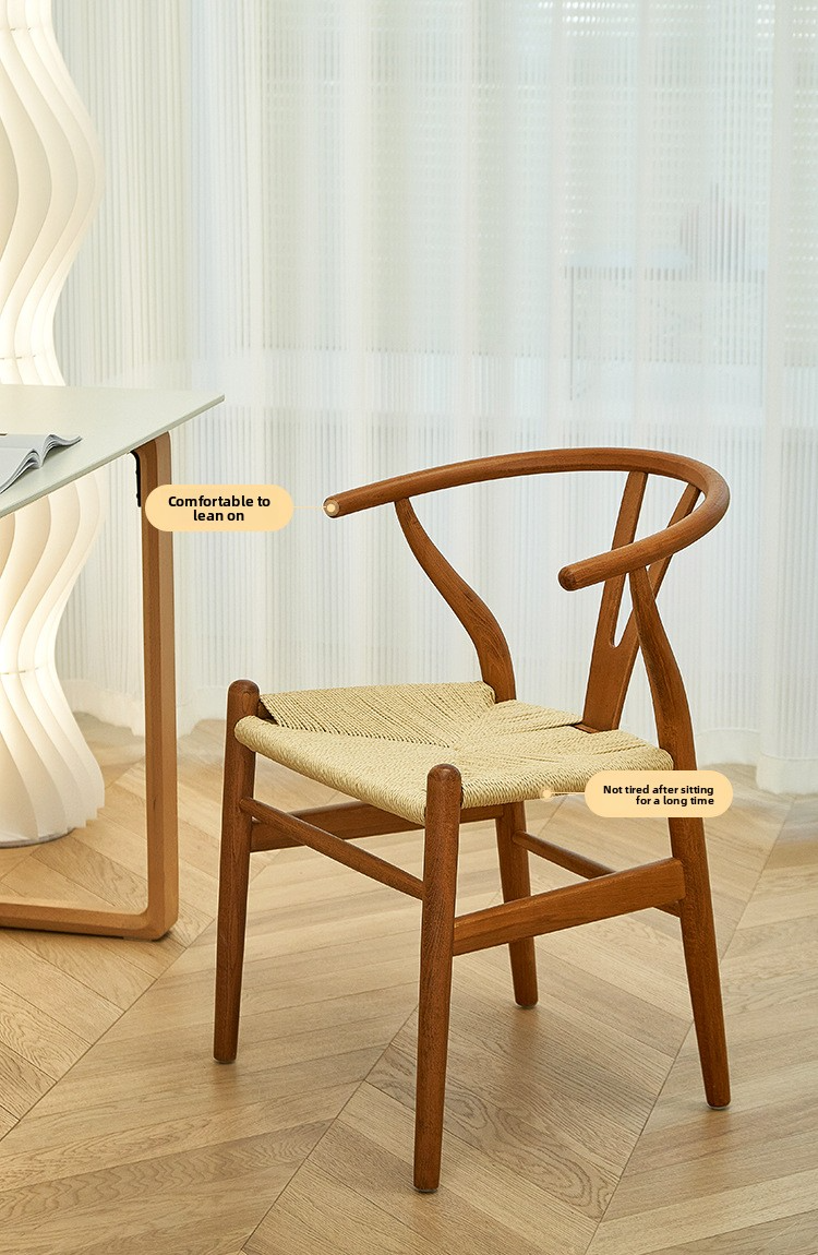 Solid Wood Dining Chairs,Natural Wood Dining Chairs,Solid Oak Chairs Nordic solid wood round table and chair combination negotiation table and chair household simple modern dining room round table
