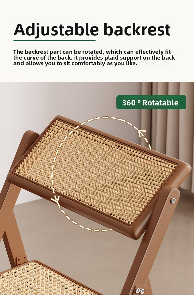 Solid Wood Chairs,Natural Wood Dining Chairs,Solid Wooden Stool Durable wooden frame restaurant natural rattan folding dining chair