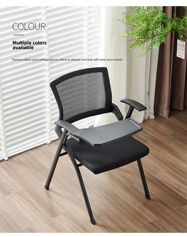 Folding Office Chair,Ergonomic Portable Chair,Folding Arm Desk Chair Wholesale Stacked Staff Student Office ChairsOffice Furniture Meeting Training Meeting Chair with Writing Board