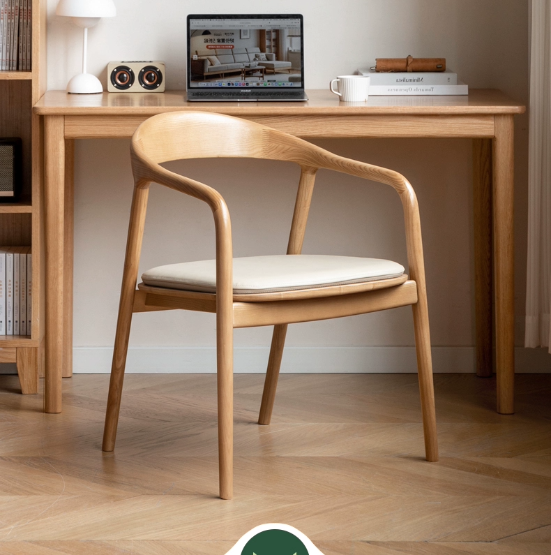 Book Chair , Wood Book Chair , Armrest Wood Book Chair,Leather Decor Solid Wood Dining Chair With Armrests Custom Color For Restaurant Living Room