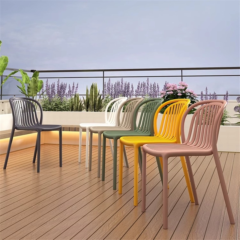 Modern Minimalist Plastic Chair In Camel Green Grey Black Red White For Dining Room