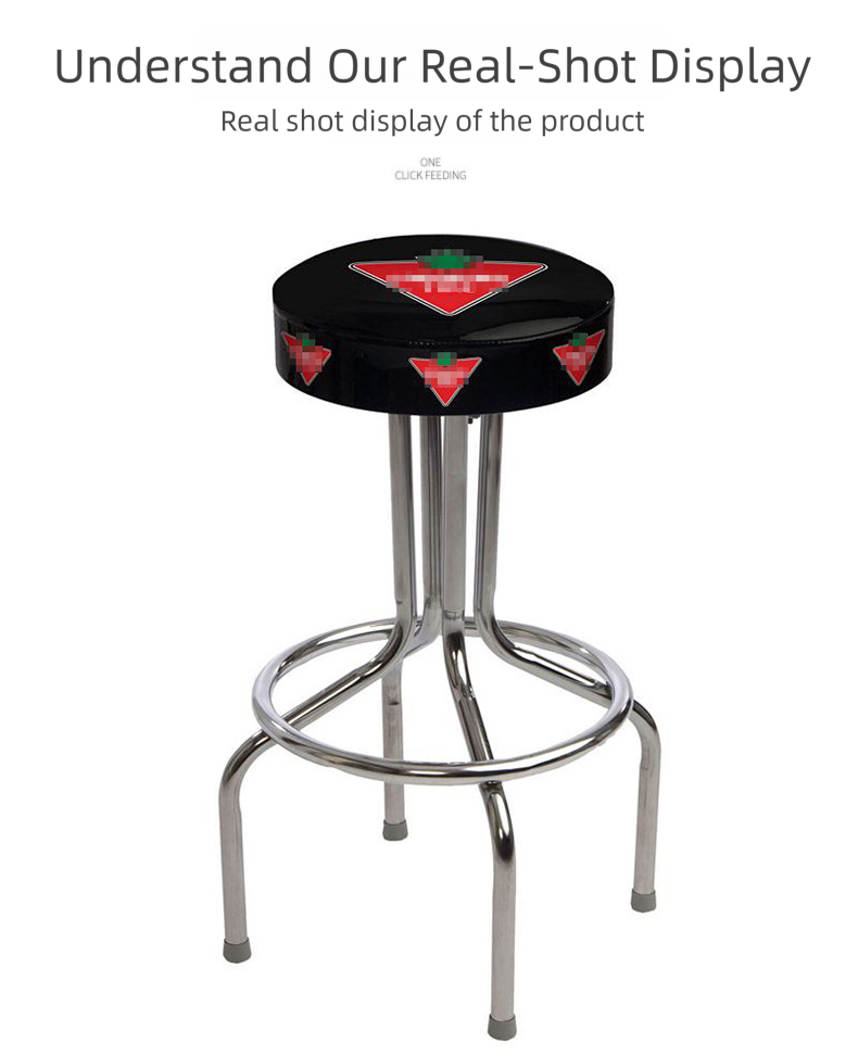 Bar Stools,Leather Counter Height Bar Stools,Custom Bar Stools Wholesale Custom Logo Bar Stools Metal Frame Swivel Dual Ring With Leather Seat for Commercial