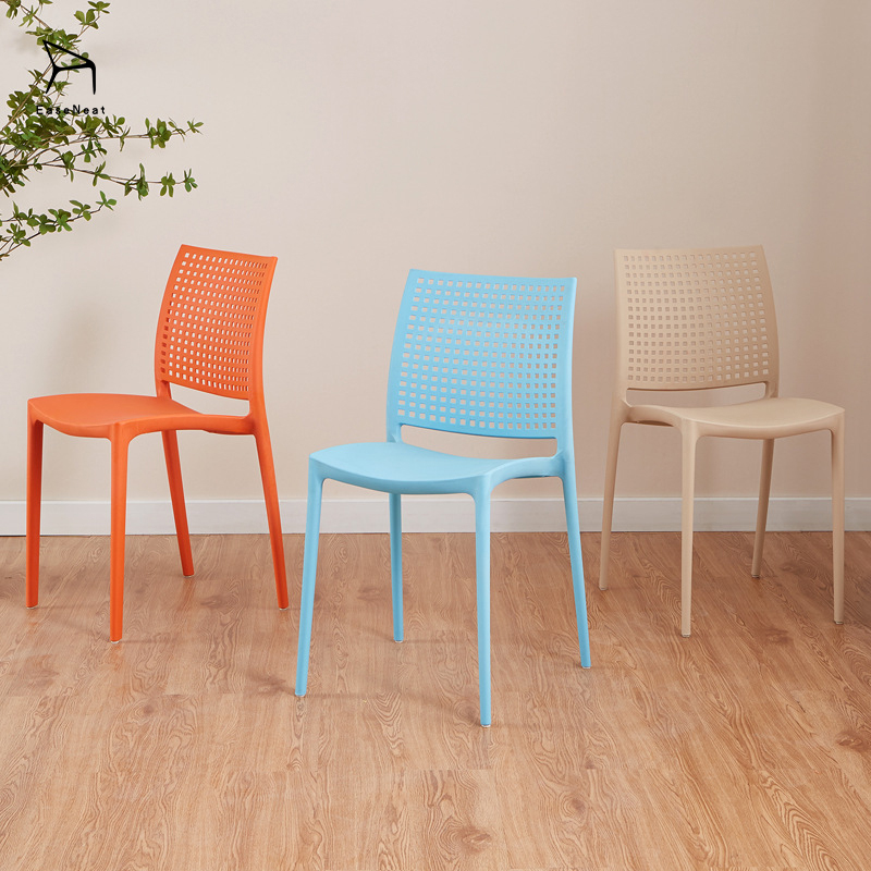 Plastic Dining Chairs,White Plastic Dining Chairs,Plastic Outdoor Dining Chairs Supplier Modern Nordic Style Stackable Hollow Back Indoor Outdoor Use Plastic Dining Chairs