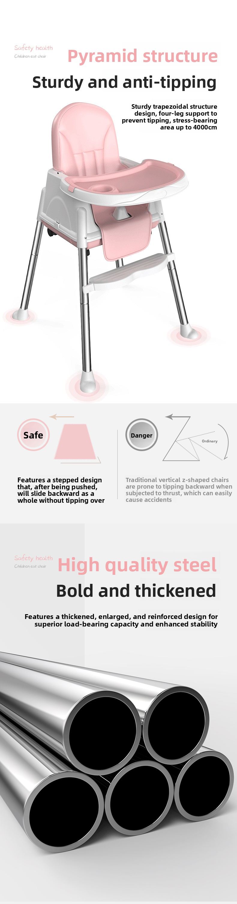 Baby Feeding Chair,White High Chair,Portable Feeding Chair Supplier 2025 Hot Selling Portable Plastic High Baby Feeding Chair Booster with Tray
