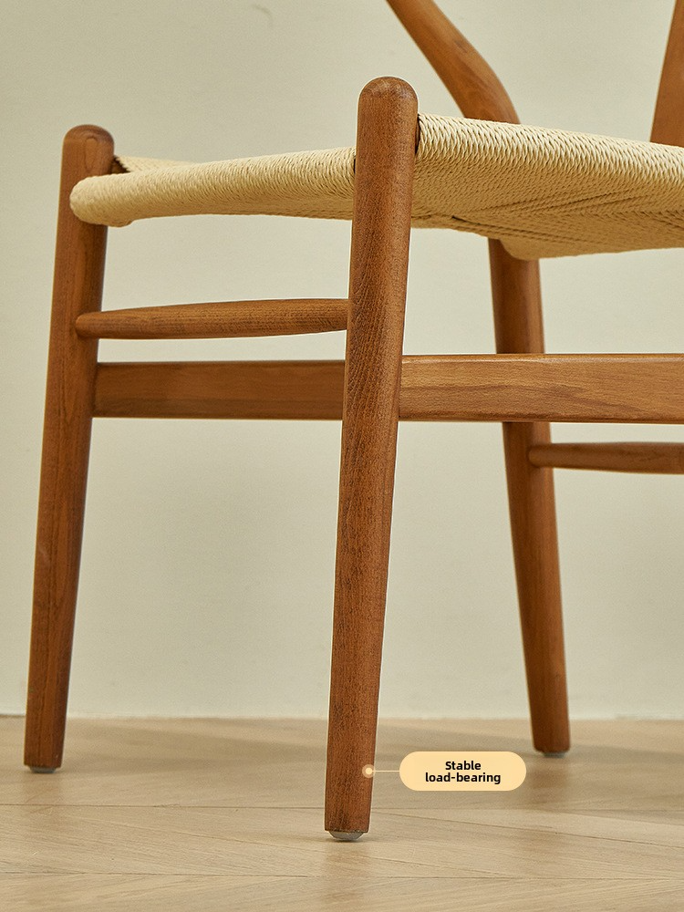 Solid Wood Dining Chairs,Natural Wood Dining Chairs,Solid Oak Chairs Nordic solid wood y chair casual armrest rattan discussion creative solid wood chair